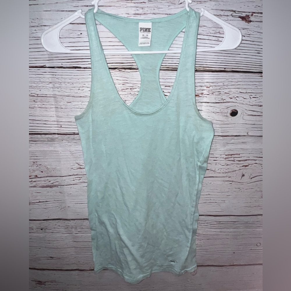 PINK Victoria’s Secret Mint Green Racerback Tank Top